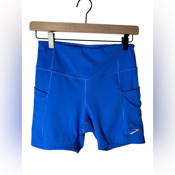 Brooks Running 2-in-1 Pocket Shorts Blue Women’s Size M High Waist - Picture 2 of 6